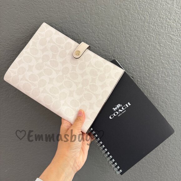 Coach Notebook In Signature Canvas CZ198, White/Chalk - Picture 7 of 7
